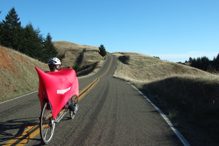 Ron Bobb rides south on Ridgecrest.