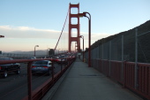 Crossing the Golden Gate Bridge toward San Francisco on the west path.