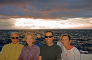 At the stern (l to r): David, Kay, Bill, and Laura