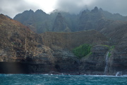 The lower reach of Honopu Ridge is best seen from the sea.