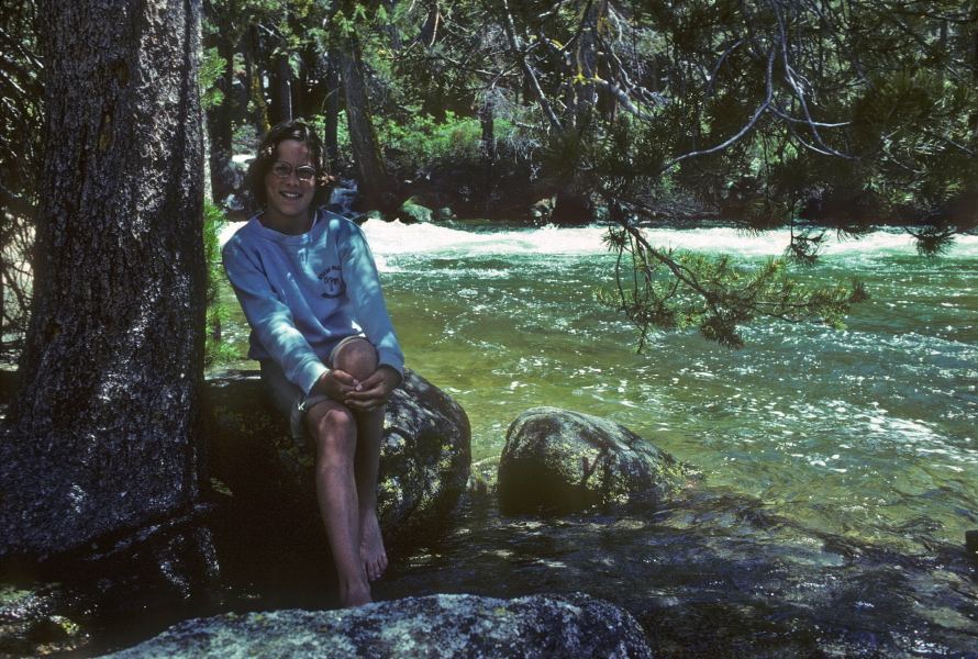 Laura at the Merced River at the top of Nevada Fall (3)