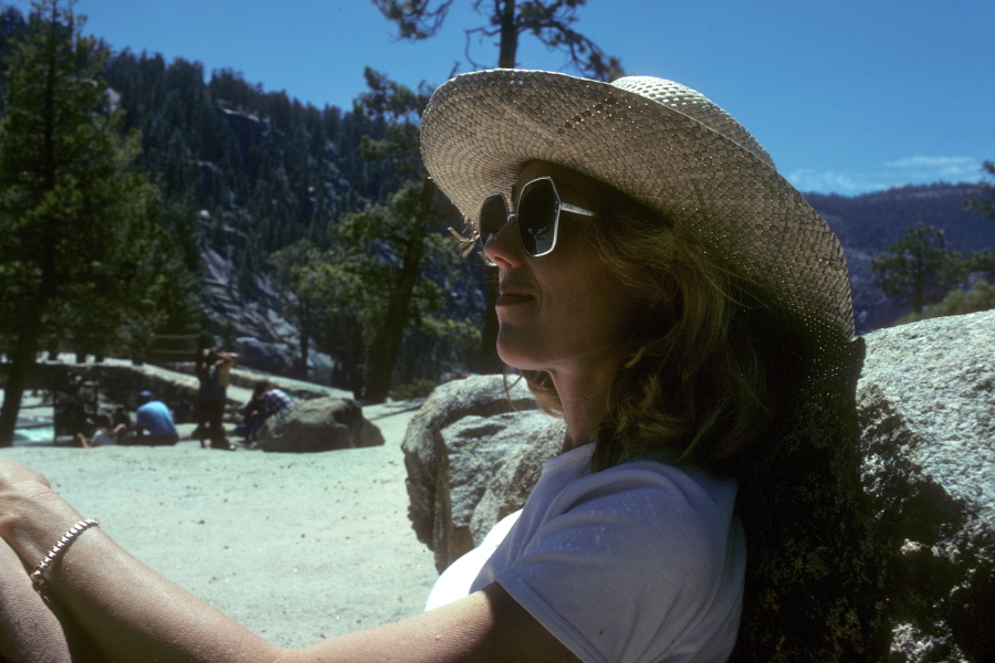 Kay enjoys the sun at Nevada Fall