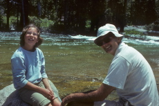 Laura and David along the Merced River above Nevada Fall