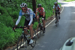 Riders on the climb up Claremont Ave. (1)