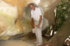 David standing in a hollow rock (1930ft)