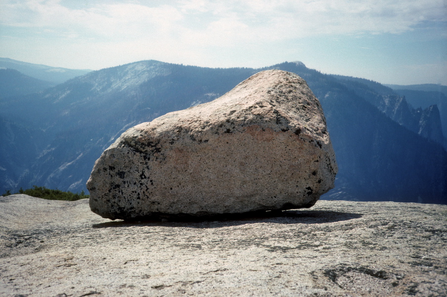 Glacially-deposited rock on North Dome