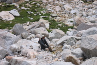 Dad has had enough boulder-hopping. (10,800ft)