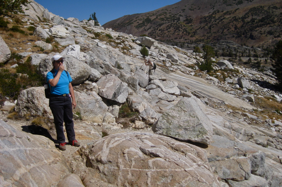 Stella and David on the slabs below Conness Lakes.