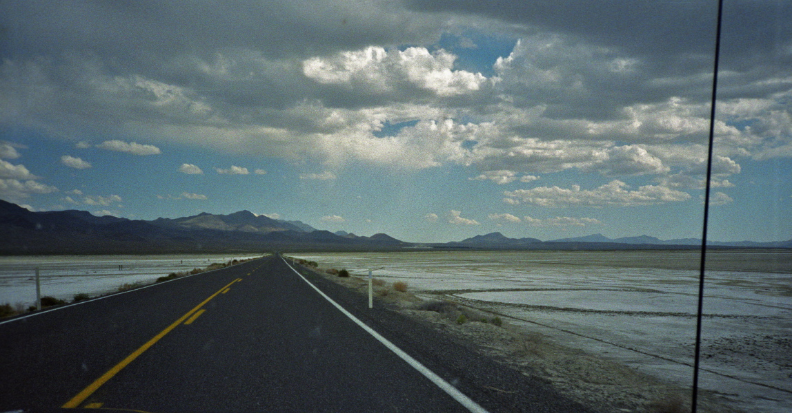 Crossing Black Rock Desert near Gerlach, NV.