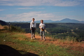 Bill, Dan, and Mt. Lassen from viewpoint on CA299.