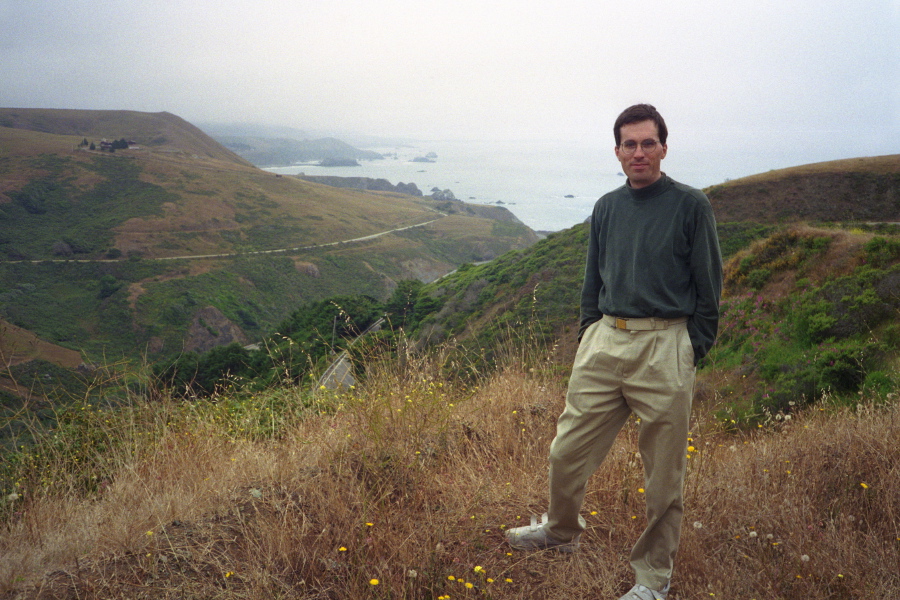 Bill on CA1 above Russian Gulch.