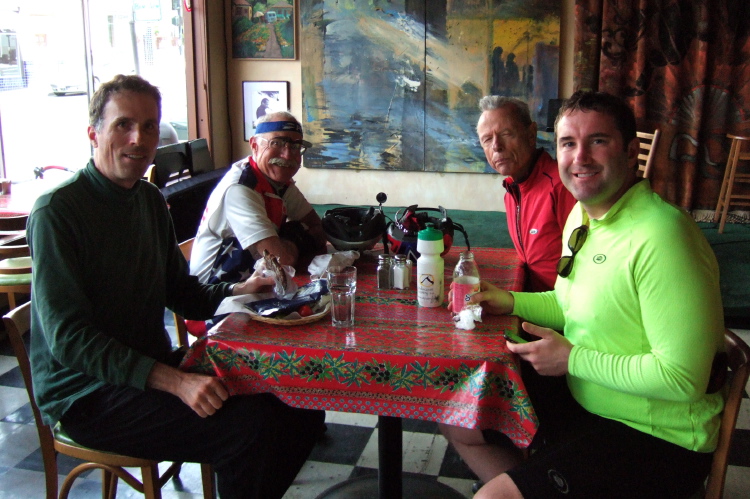 Finishing lunch at the cafe in Crockett.