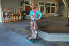 Statue of a paniolo, a Hawaiian cowboy, at the Waimea Center