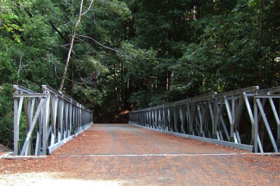 New Bailey bridge across Pescadero Creek.