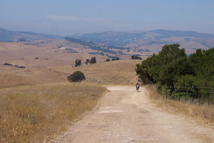 Ron climbing Old Stage Rd. (620ft)