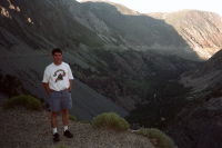 Derek in front of Lee Vining Canyon