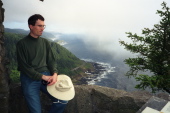 Bill at the summit shelter at Cape Perpetua, OR