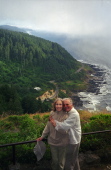 Kay and David at the summit of the Whispering Spruce Trail, Cape Perpetua, OR