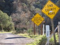 End of county road, about 1 mile south of Idria