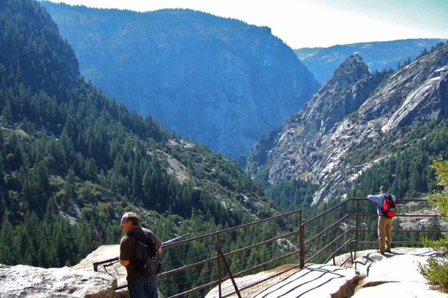 View of railing at Nevada Fall