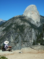 David enjoys the view of Half Dome from Panorama Point.