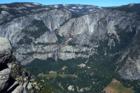 A dry Yosemite Falls from Glacier Point