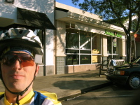 Stopping for a fruit smoothie in Los Altos (140ft)