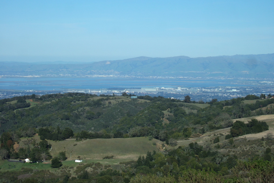 Moffet Field, Mission Peak and Mt. Allison from Russian Ridge.