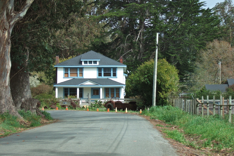 The house at the end of the eucalyptus row on Stage Road