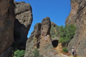 Frank studies two imposing pinnacles.