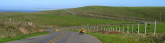 Zach Kaplan on his trike riding east on Sir Francis Drake Blvd., Pt. Reyes