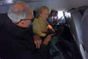 David and Kay enjoy their coach seats.