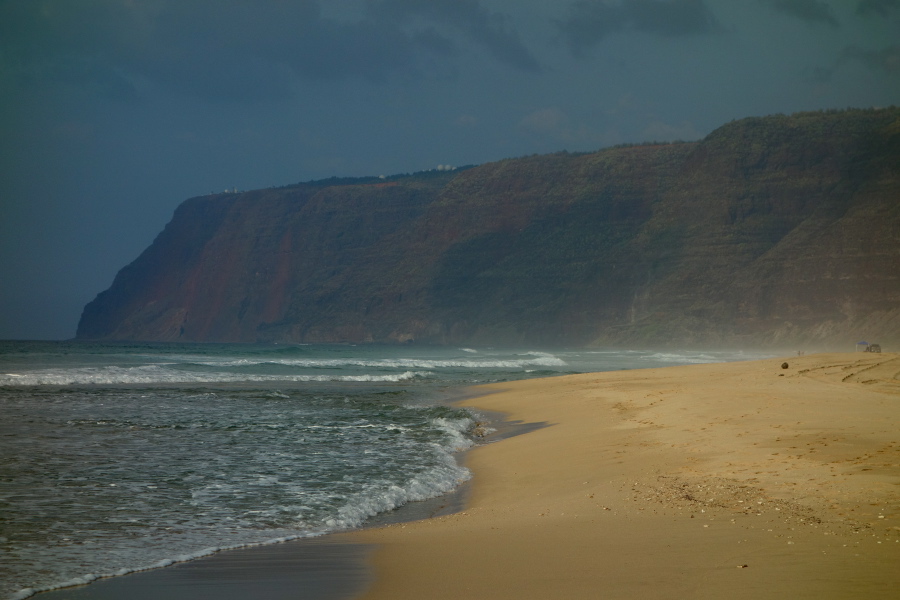 The southern end of Napali Coast meets the northern end of Polihale State Beach.