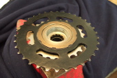 Assembling the mid-drive: The freewheel on freewheel remover.