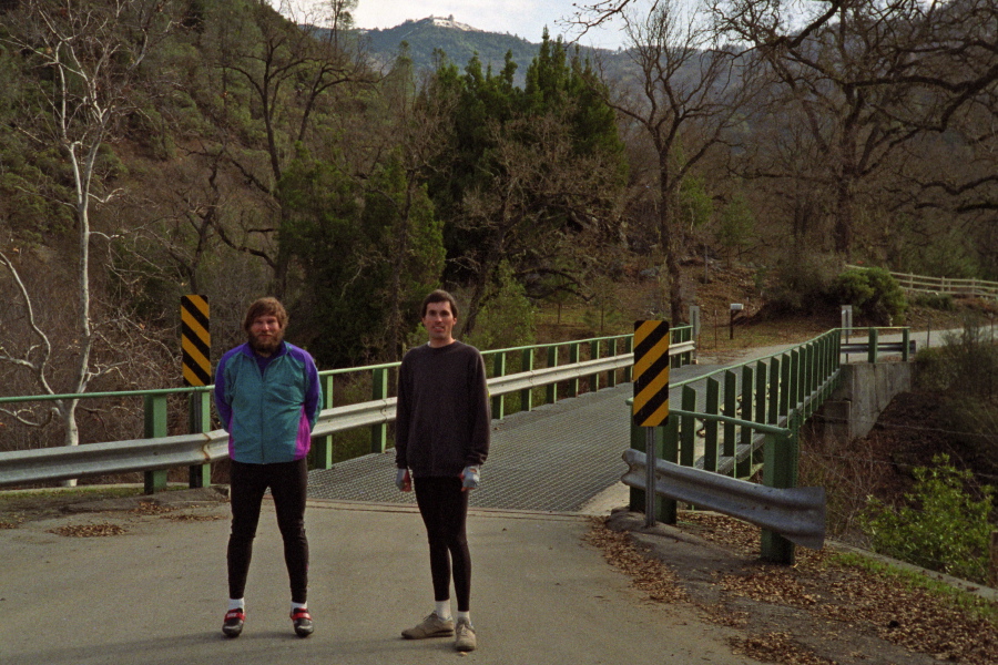 Jude and Bill on Kincaid Rd. at the crossing of Isabel Creek.