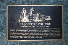 St. Joseph's College plaque