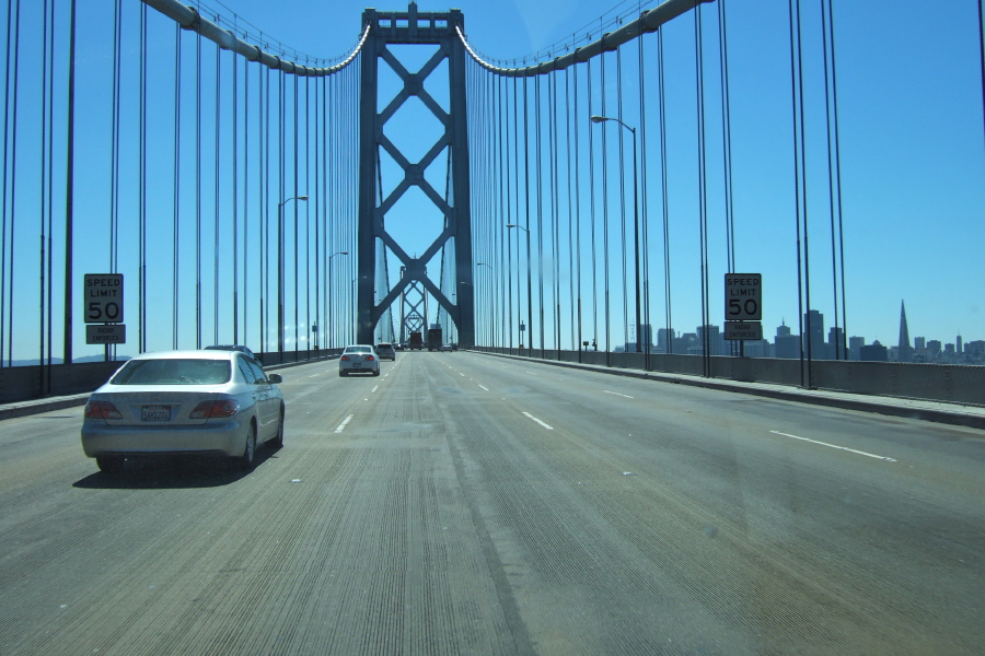 Crossing the Bay Bridge into San Francisco