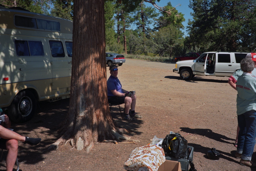 Chris enjoys a sit-down at Onyx Summit rest stop