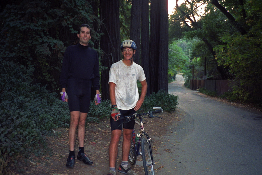 Bill and Willie at the top of Redwood Gulch Rd.