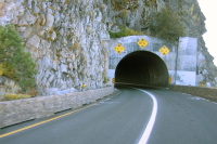Entering the tunnel at Cave Rock, US50.