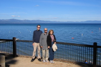 Bill, David, and Kay at South Lake Tahoe shore.
