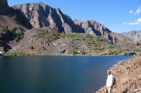 David along Lake Helen (10101ft).