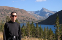 Bill near the shore of Saddlebag Lake (10066ft)