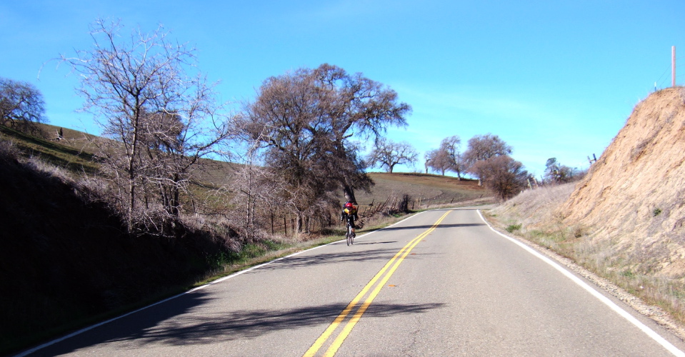 Martin Hyland descends the Bear Valley-San Benito divide.