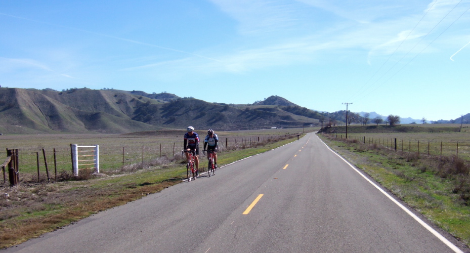 Steve Saeedi and Lane Parker ride north through Peachtree Valley.