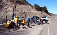 The scene at the Bitterwater checkpoint.
