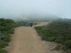 Fog blows over the Southeast Ridge of San Bruno Mountain.