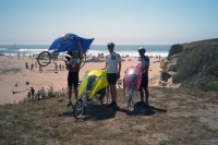 At a crowded San Gregorio Beach