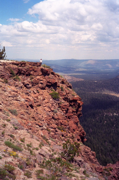 Bill near the edge of a drop-off on San Joaquin Ridge.