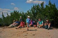 The group rests at the high point.